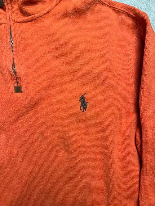 pull Ralph Lauren orange à col montant avec fermeture éclair