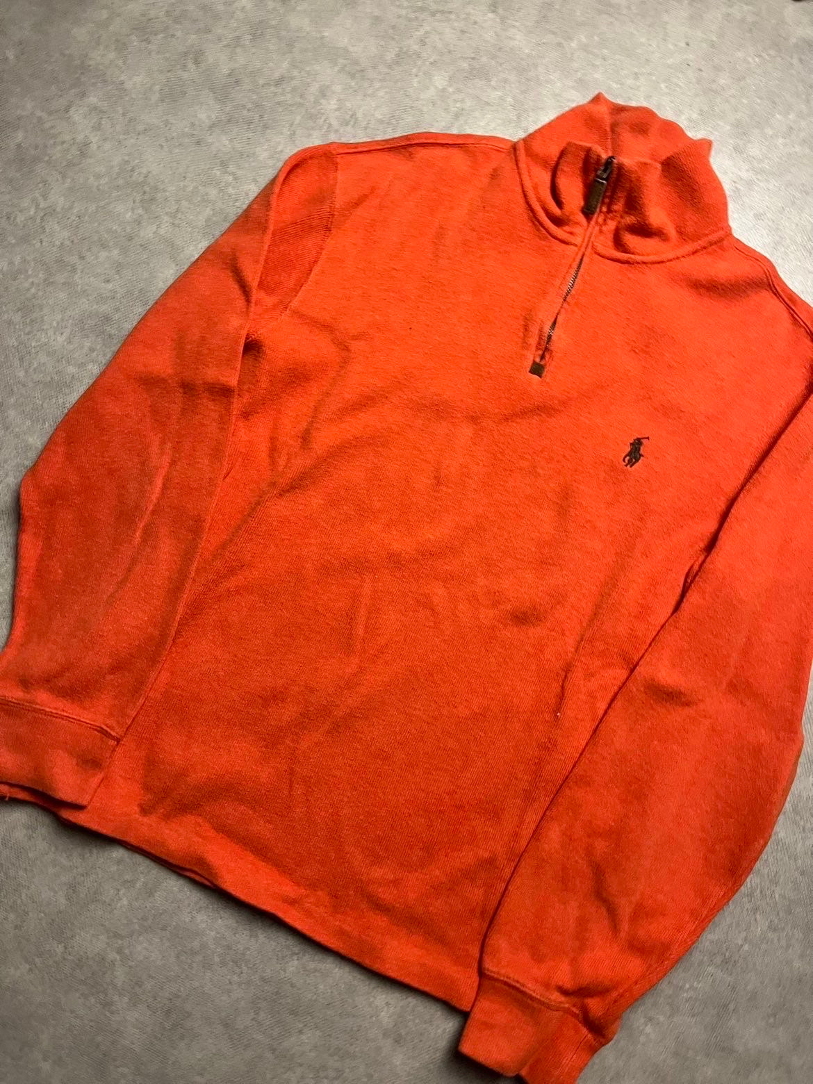 pull Ralph Lauren orange à col montant avec fermeture éclair