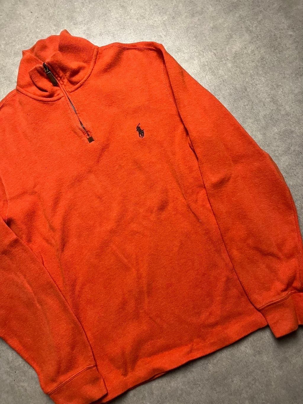 pull Ralph Lauren orange à col montant avec fermeture éclair