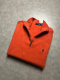 pull Ralph Lauren orange à col montant avec fermeture éclair