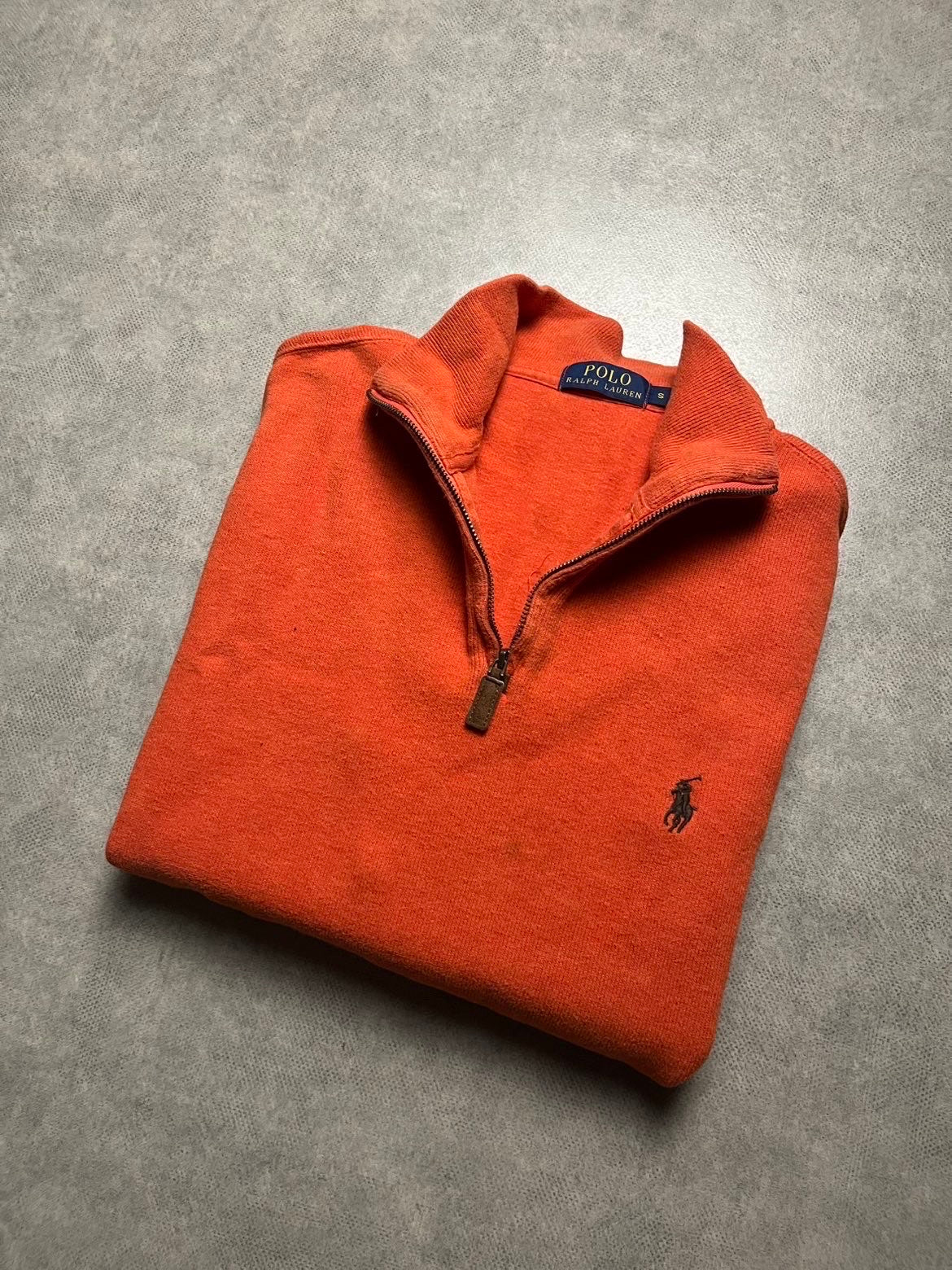 pull Ralph Lauren orange à col montant avec fermeture éclair